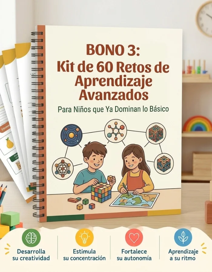 Vista del bono Kit de 60 Retos de Aprendizaje Imprimibles para Niños que Ya Dominan lo Básico
