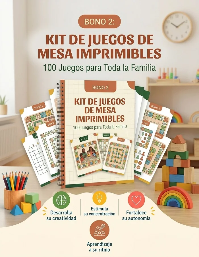 Vista del bono Kit de 100 Juegos de Mesa Imprimibles para Toda la Familia